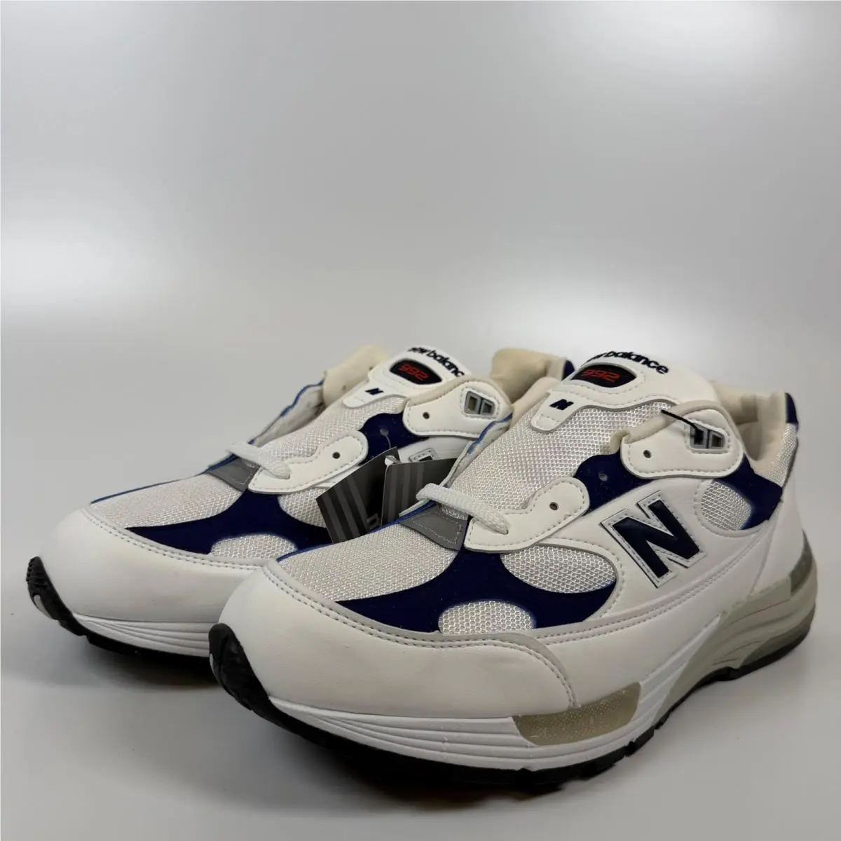 New Balance 992 White Navy M992EC Made in Usa Mens Size 12 Sneakers