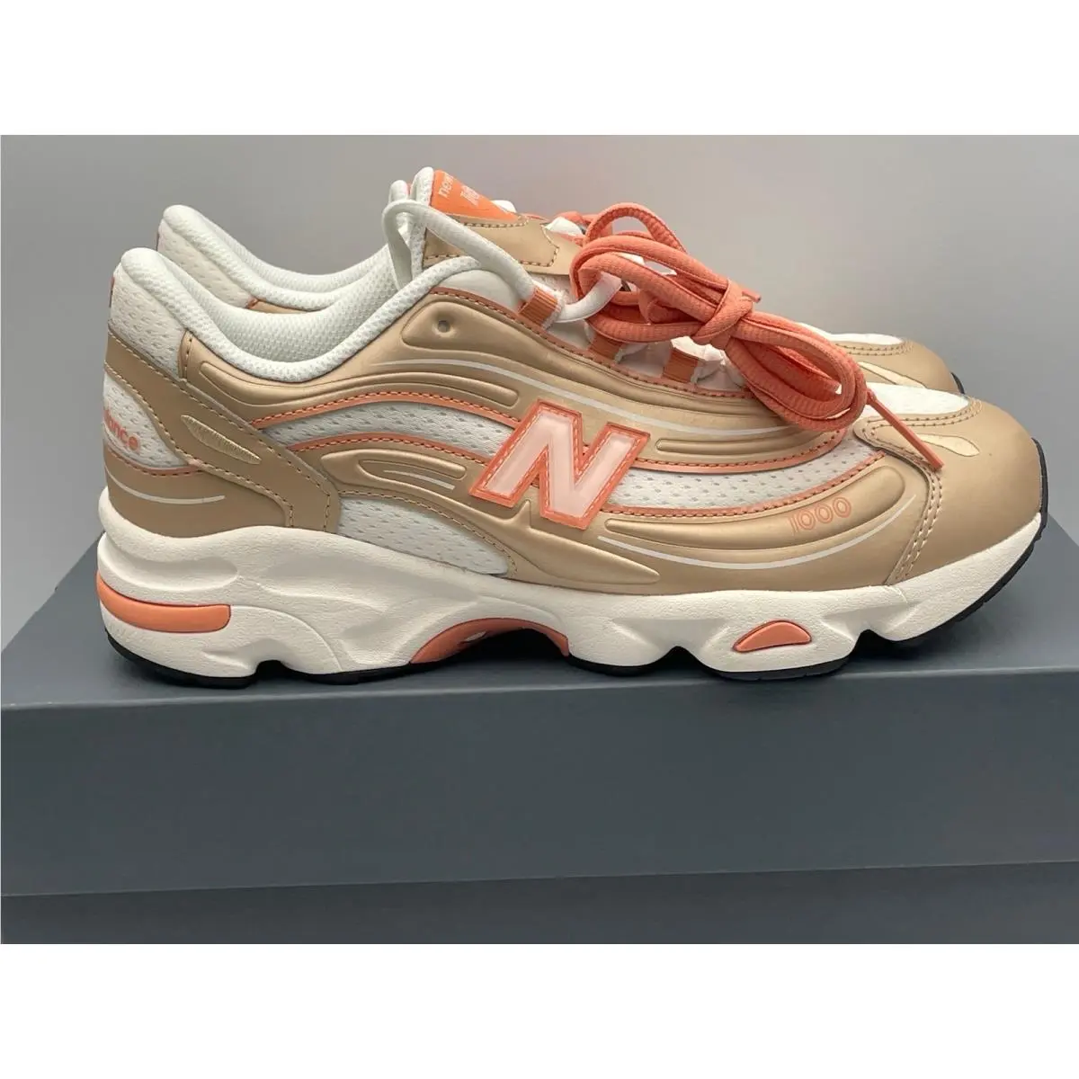 New Balance 1000 Brown Orange GC1000FP Kids Size 7 Retro Runner Sneakers New