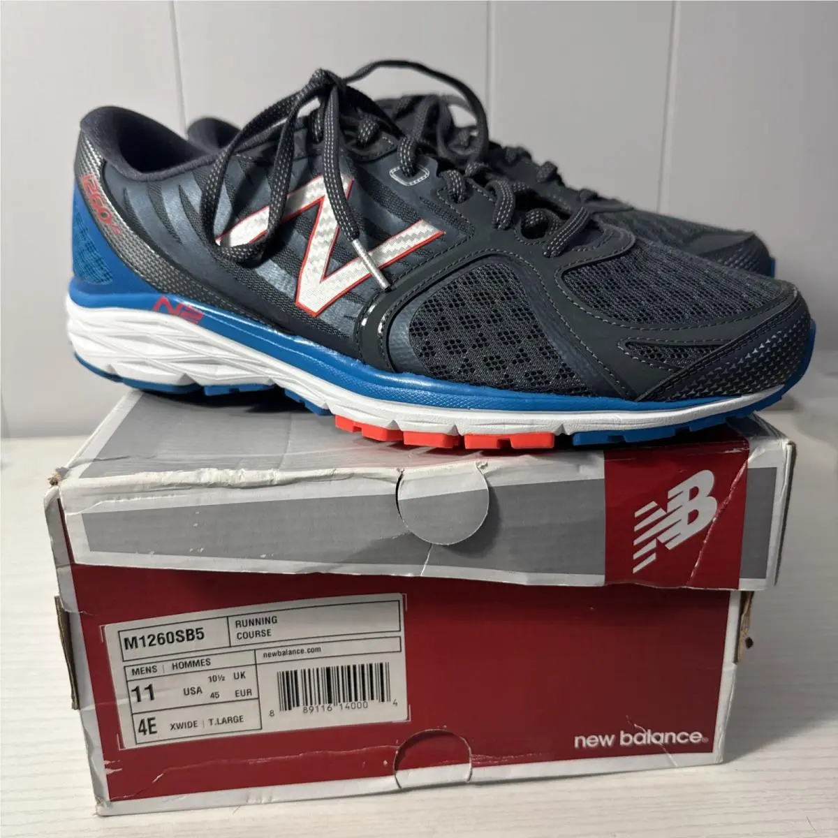 New Balance 1260v5 Shoes Mens 11 4E Xtra Wide Running Sneakers Gray/blue New
