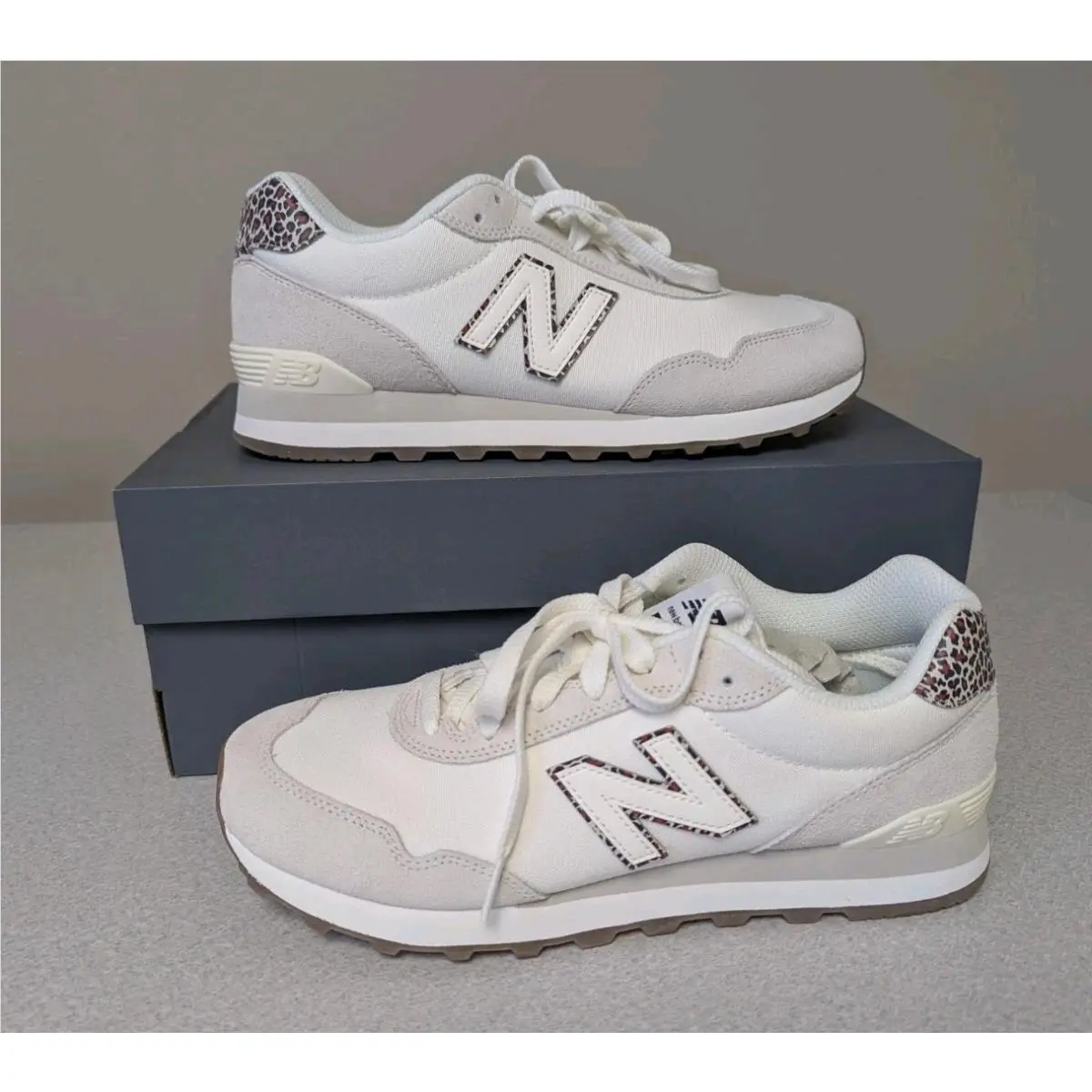 Womens New Balance 515 Classics - White/leopard Sneakers Sz 10 WL515S03