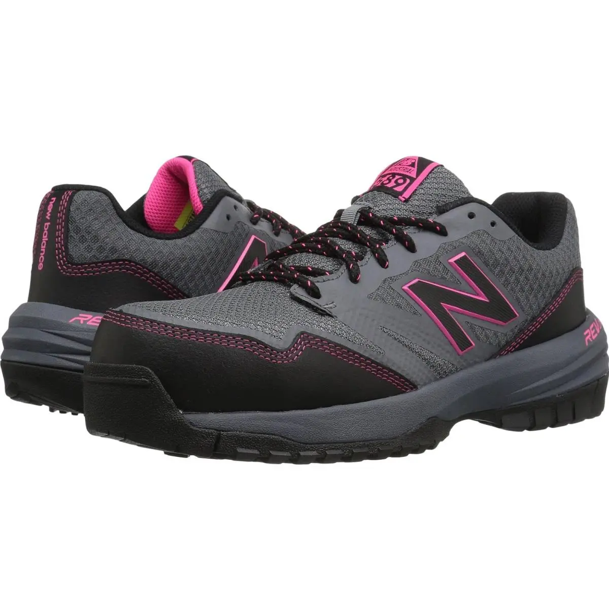 New Balance 589v1 Athletic Work Shoes 8.5 Wide Gray Pink Comp Toe EH SR