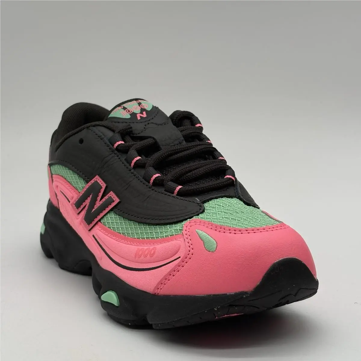 New Balance 1000 Pink Black Green GC1000DM Kids Size 5 New Sneakers