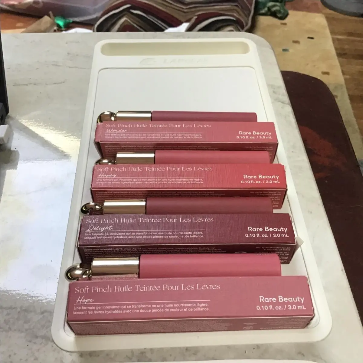 Set of 4  Selena Gomez Soft Pinch Tinted Lip Oil 4 Shades Full by Rare Beauty