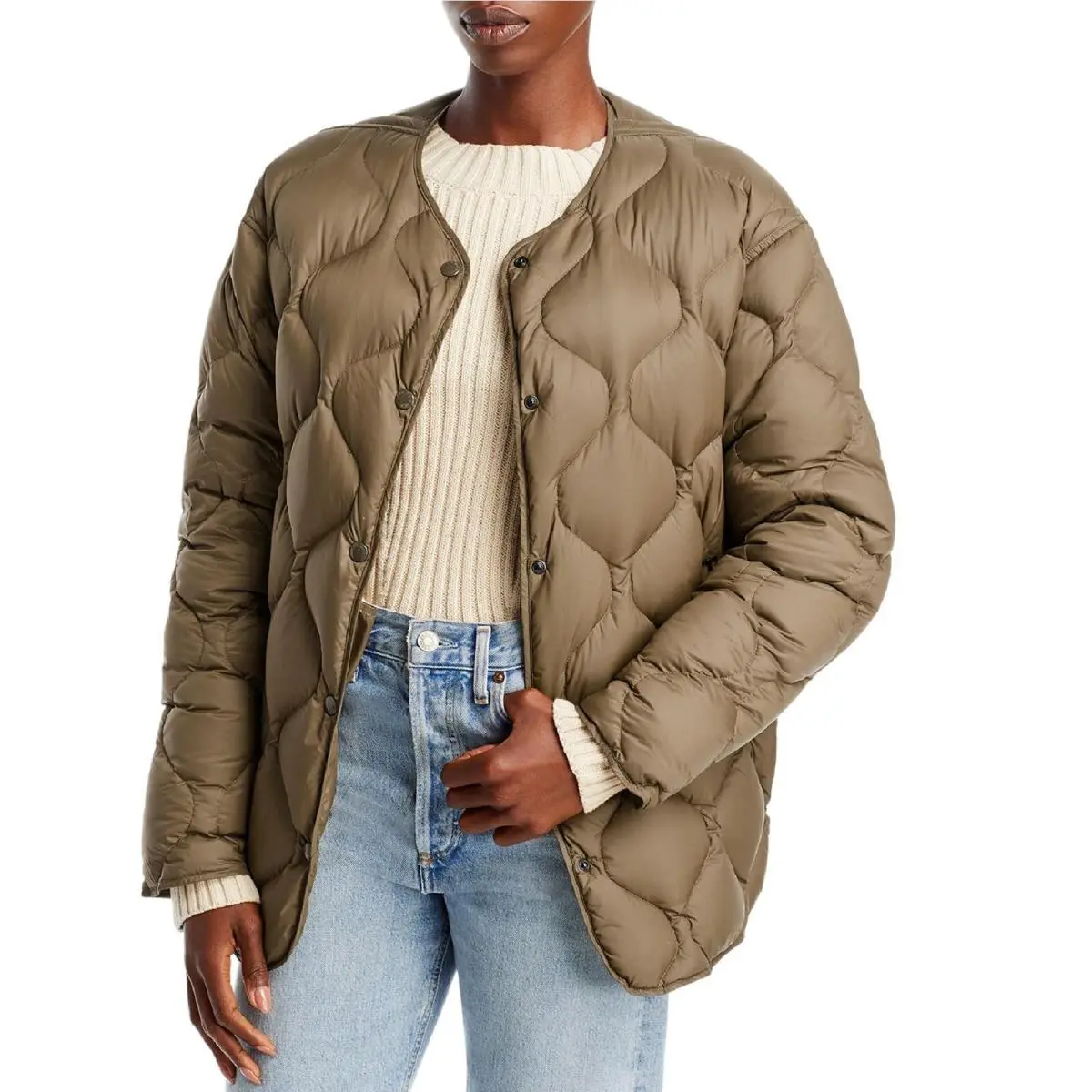 Rag Bone X4003 Green Womens Rudy Liner Down Quilted Jacket Size M