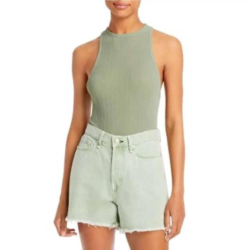 Rag Bone Ladies Ribbed Green Fog Zoe Racerback Tank Top Size Small by Rag & Bone