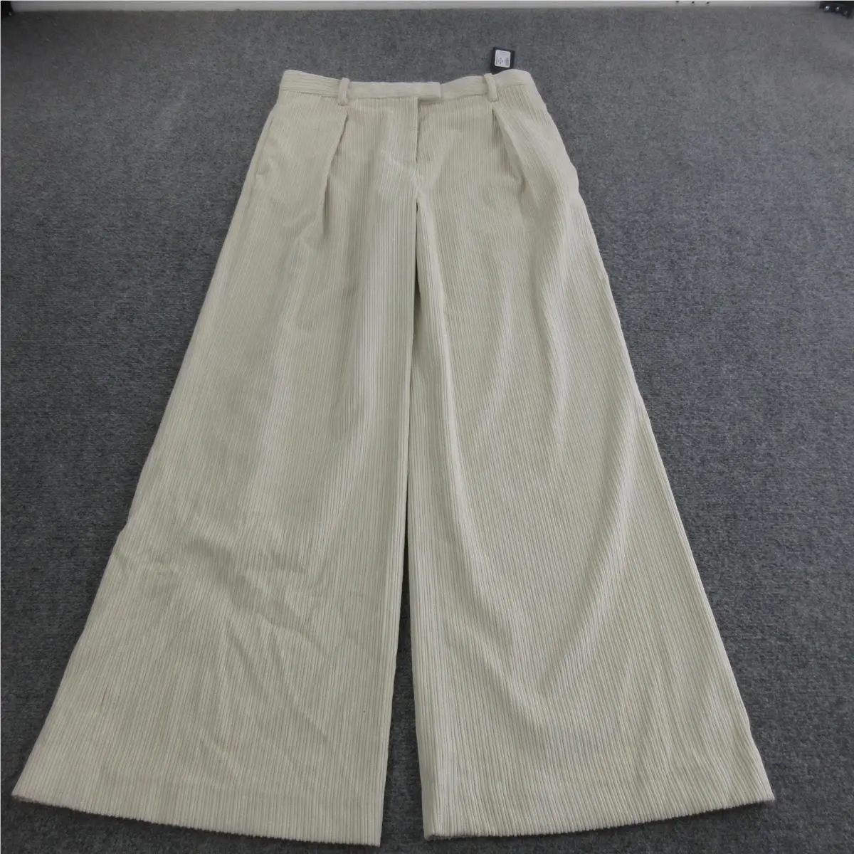 Rag Bone Dress Pants Womens 8 White Corduroy Wide Leg Pleated Relaxed Casual