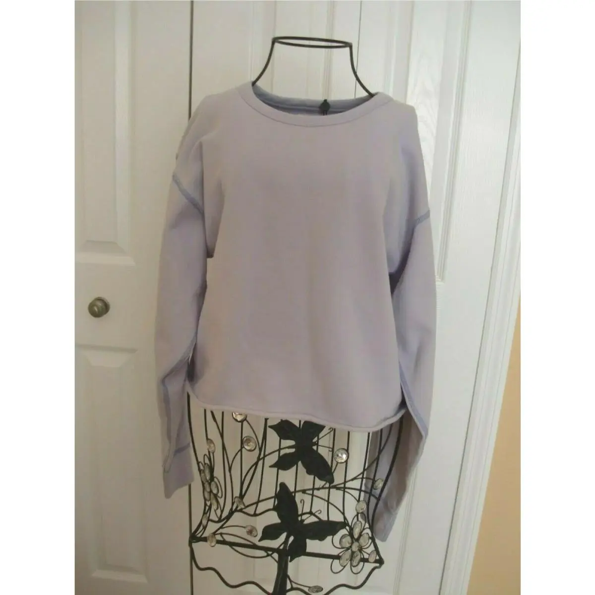 Women`s Rag Bone Pale Liliac Pullover Stretch Cropped Sweater Size Xxs
