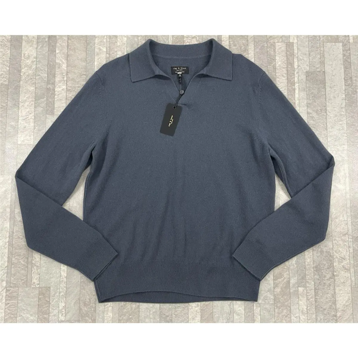 Rag Bone Downing Cashmere Johnny Polo Sweater In Ombre Size: Large