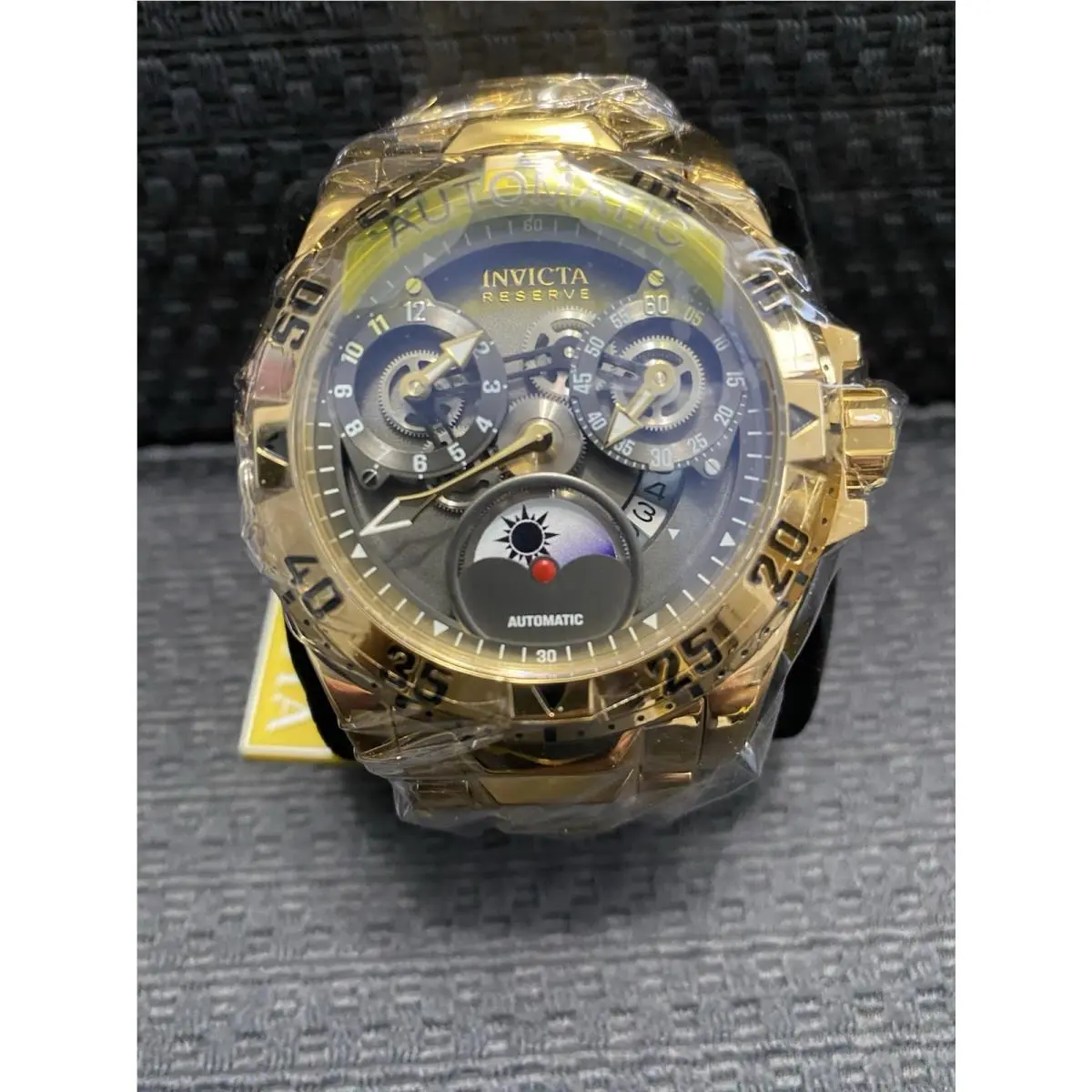 Invicta Reserve 49.5mm Excursion Mechanical Auto Gold Tone Watch Model 47571