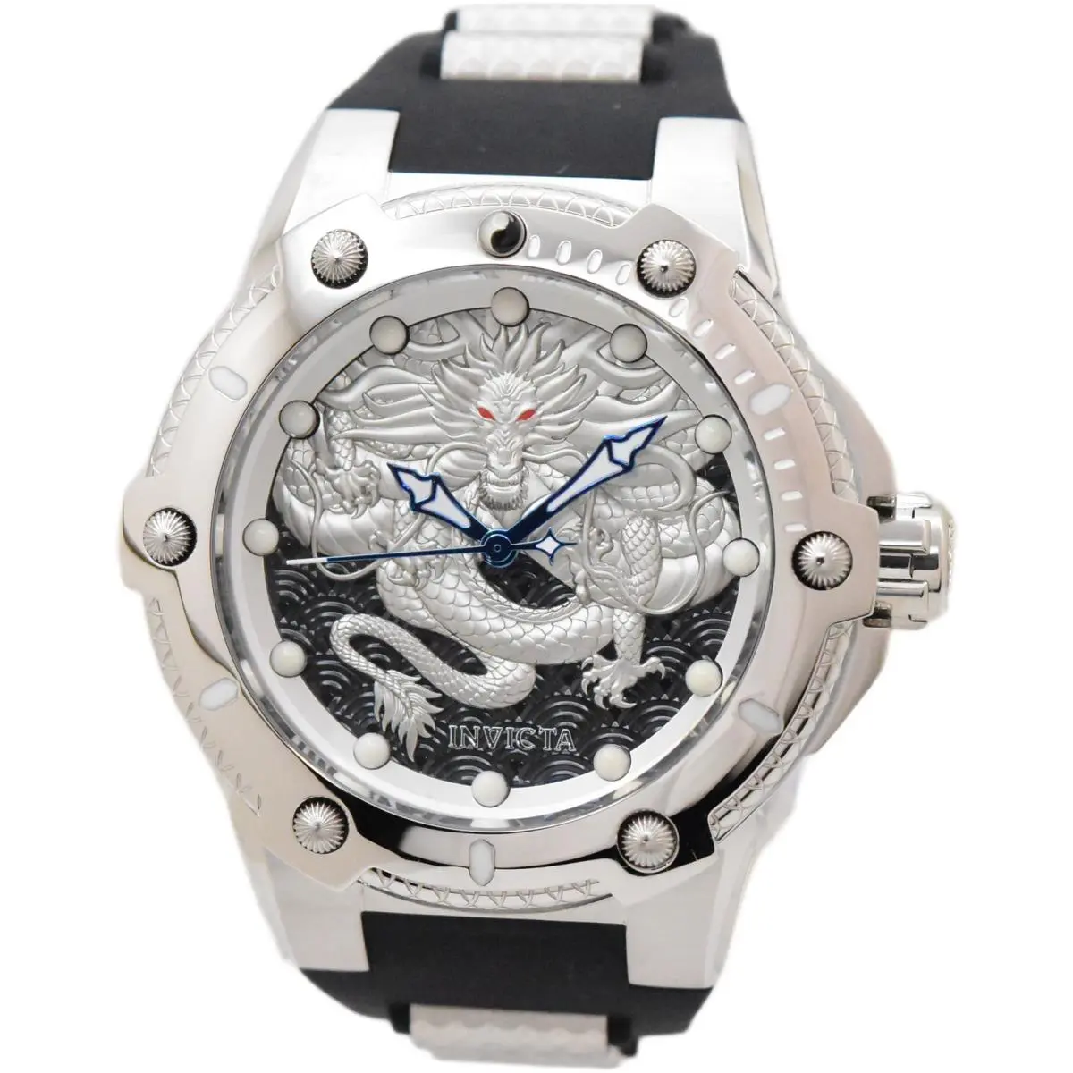 Invicta Bolt Speedway Dragon Automatic Men`s 53mm Silver Dragon Watch 25776