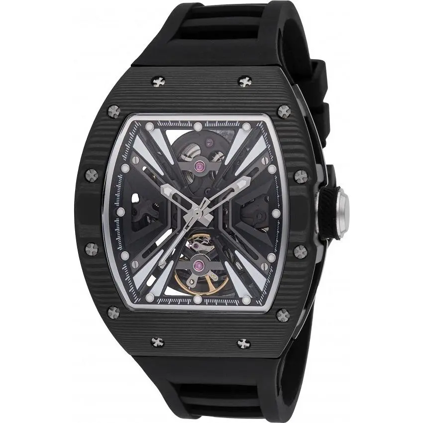 Invicta S1 Rally Vortex w/ Skeleton Dial Men`s Automatic 41mm Black 49029 - Dial: Black, Band: Black, Bezel: Black