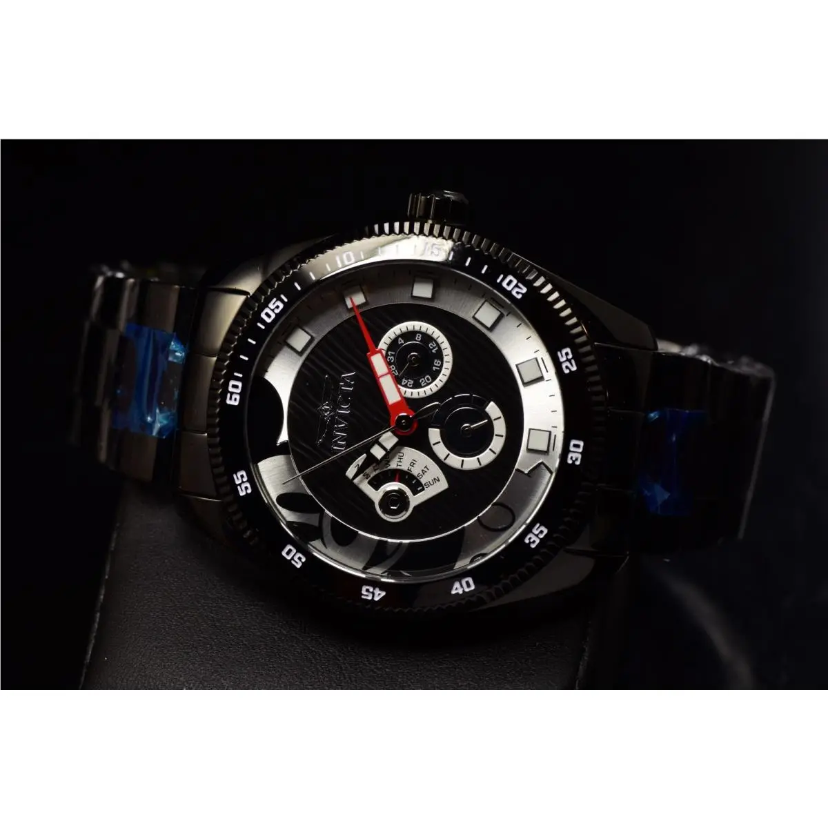 Invicta Men`s 25458 Disney Quartz Multifunction Rainbow Dial Black SS Tone Watch