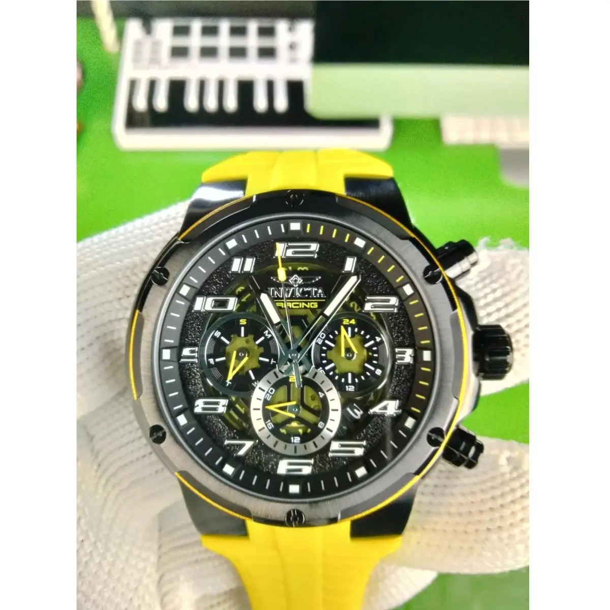 Invicta S1 Rally 50259 Men’s 49mm Black Yellow Silicone Racing Watch Quartz
