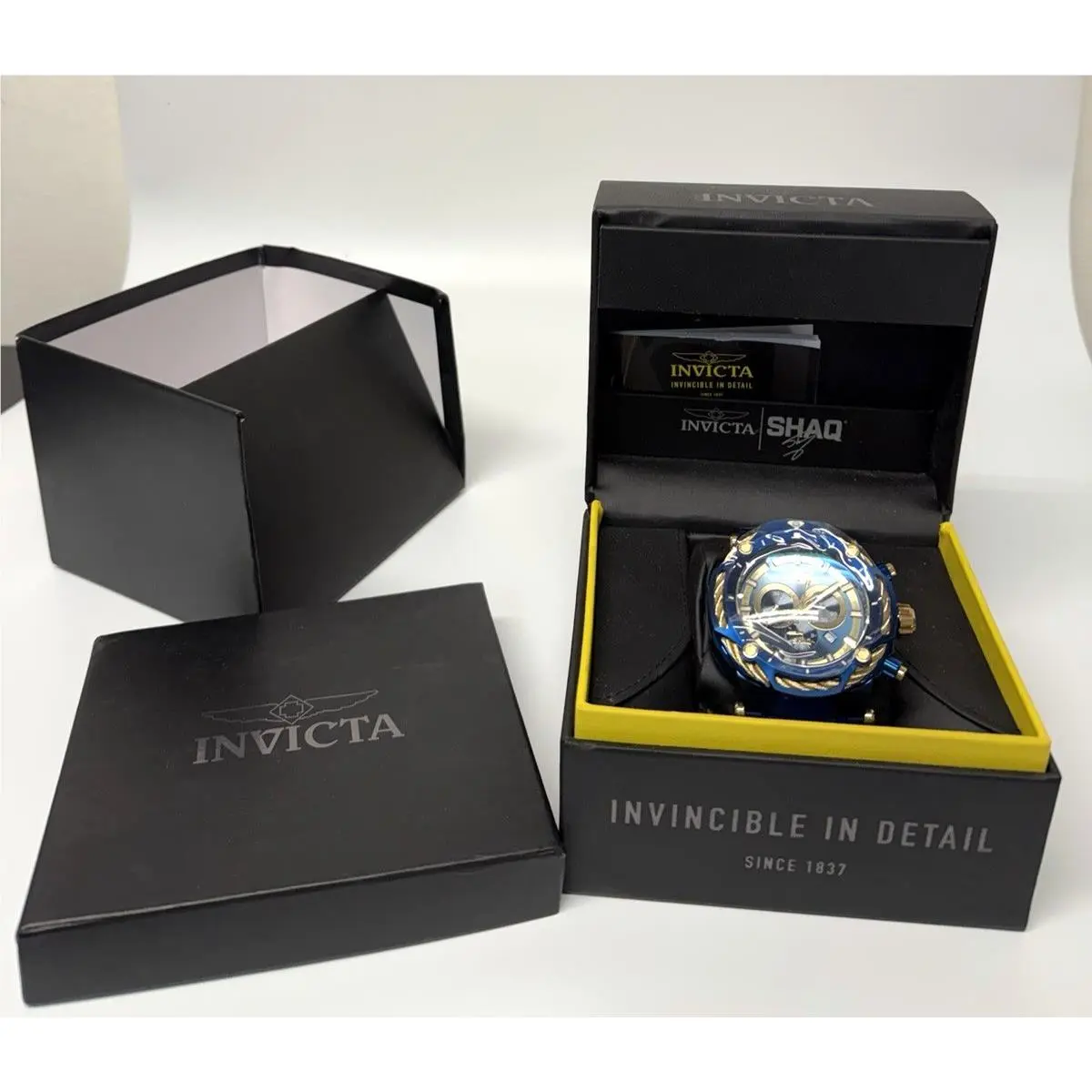 Invicta Men`s Chronograph Watch - Shaq Quartz Blue and Gold Tone Dial Bracelet