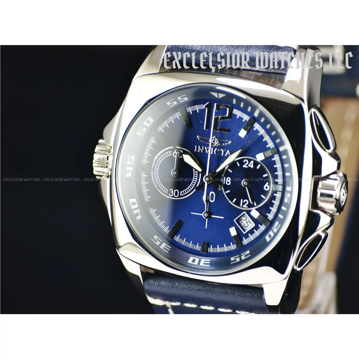 Invicta 40mm Men`s Prestige Japan Chronograph Quartz Blue Dial SS Watch