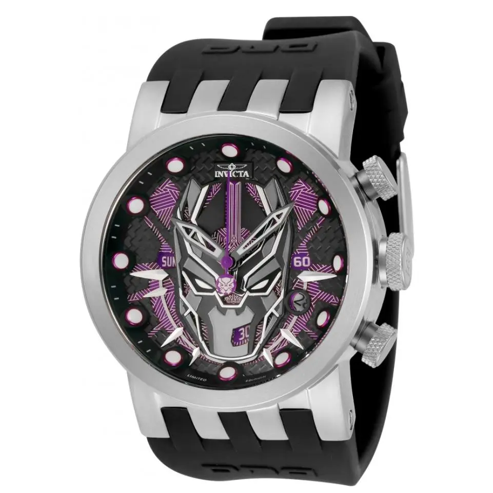 Invicta Marvel Black Panther Men`s 46mm Limited Ed Swiss Chronograph Watch 34682