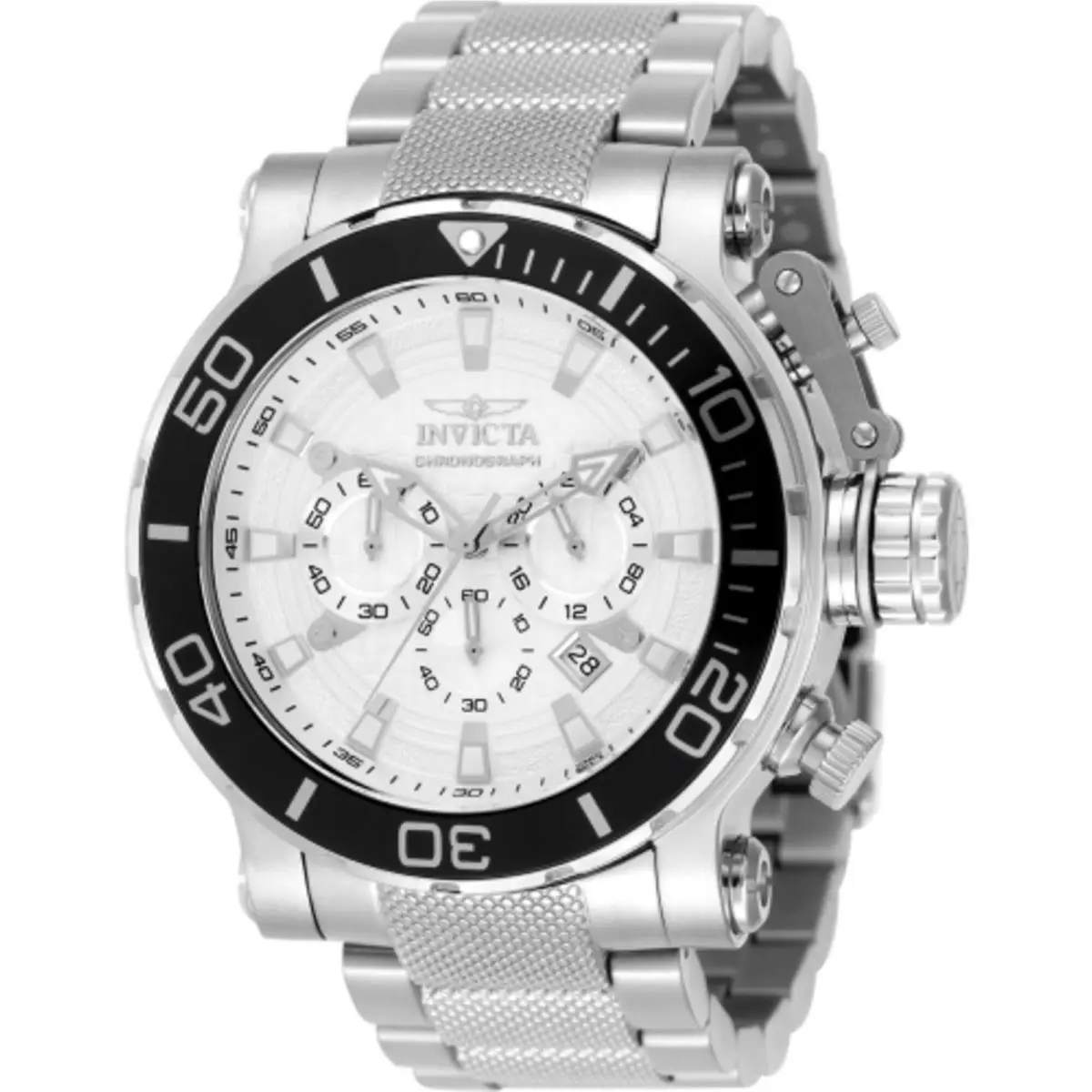Invicta Men`s Watch Coalition Forces Quartz Silver Tone Dial Bracelet 50235 - Dial: Silver, Band: Silver