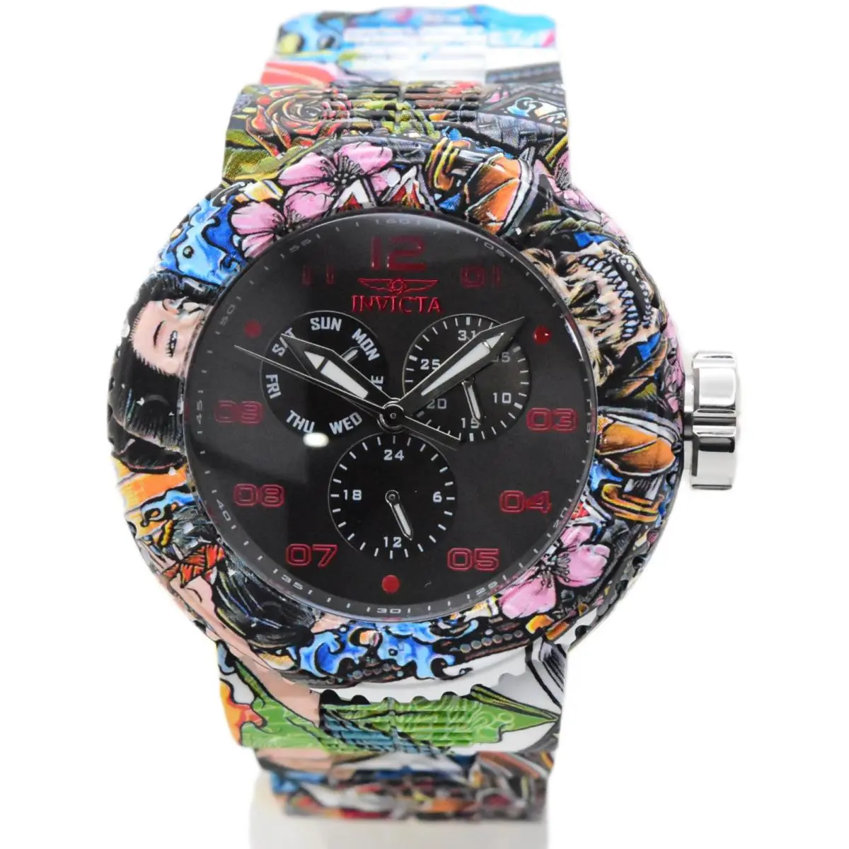 Pro Diver Exclusive Neoart Flux Graffiti Plating 52mm Quartz Watch 50212 by Invicta