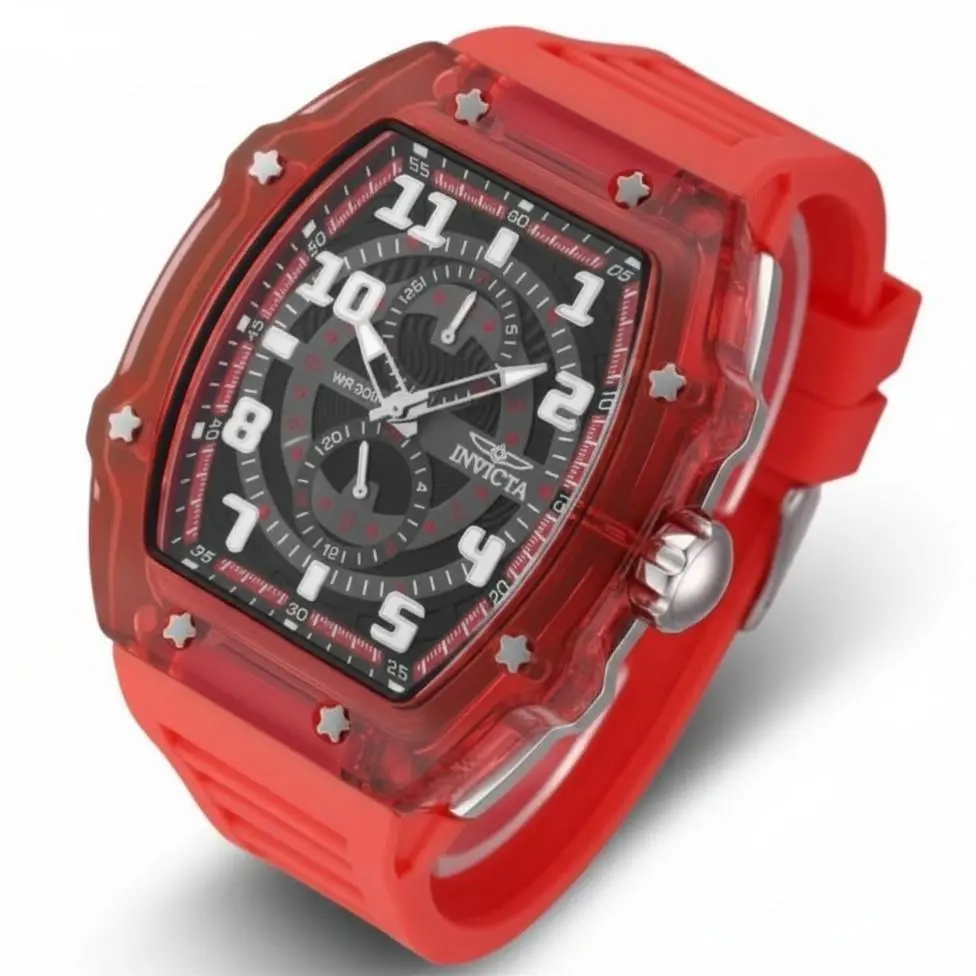 Invicta 48448 Racing Men`s 48.5mm Tonneau Red Quartz Watch