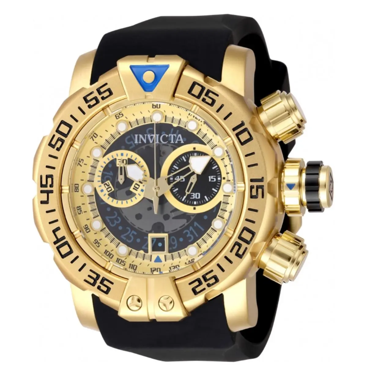 Invicta Sea Hunter Golden Leviathan Men`s 57mm Gold Swiss Chrono Watch 49608