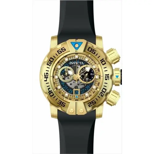 Invicta 49608 Sea Hunter Gold Swiss Z50 Black Chronograph Quartz 57MM