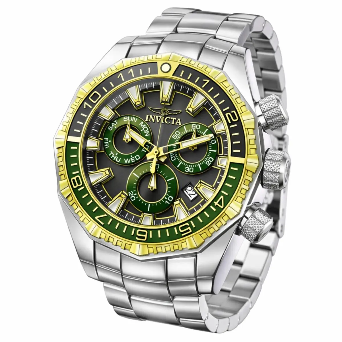 Invicta Akula Kromo Z Swiss Ronda Z60 Caliber Men`s Watch - 55mm Steel 49636