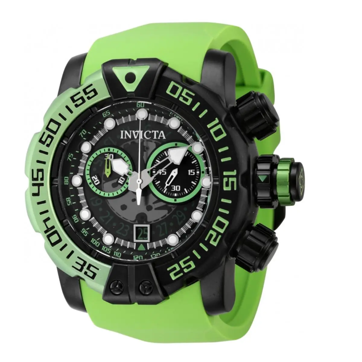 Invicta Sea Hunter Gamma Hunter Men`s 57mm Green Swiss Chrono Watch 44847