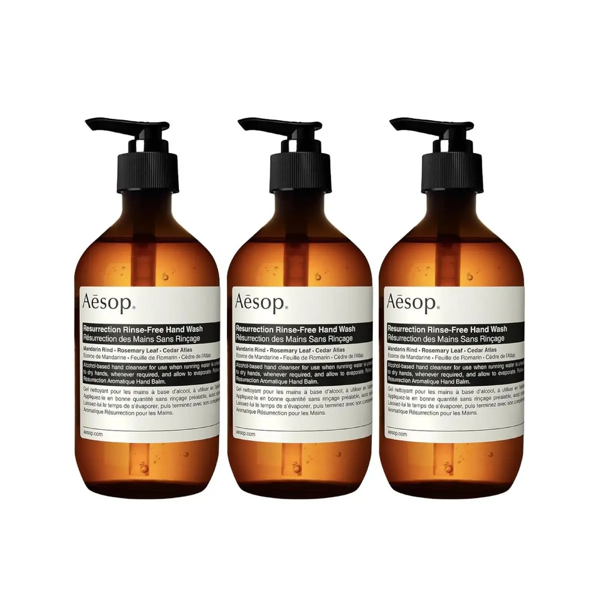 Hand Wash Rinse Free Alcohol Based 16.9 oz Pack of 3  Resurrection Cleanse by Aesop