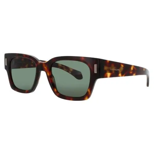 SF SF2010S 242 Dark Tortoise Frame Green Lenses 52 mm by Salvatore Ferragamo