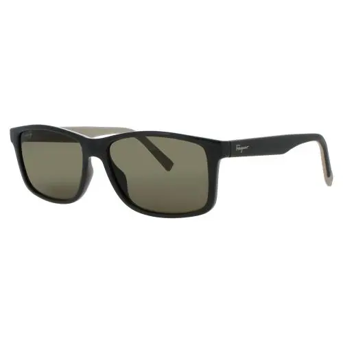 SF SF938S 338 Sunglasses Dark Green Frame Green Lenses 57 mm by Salvatore Ferragamo