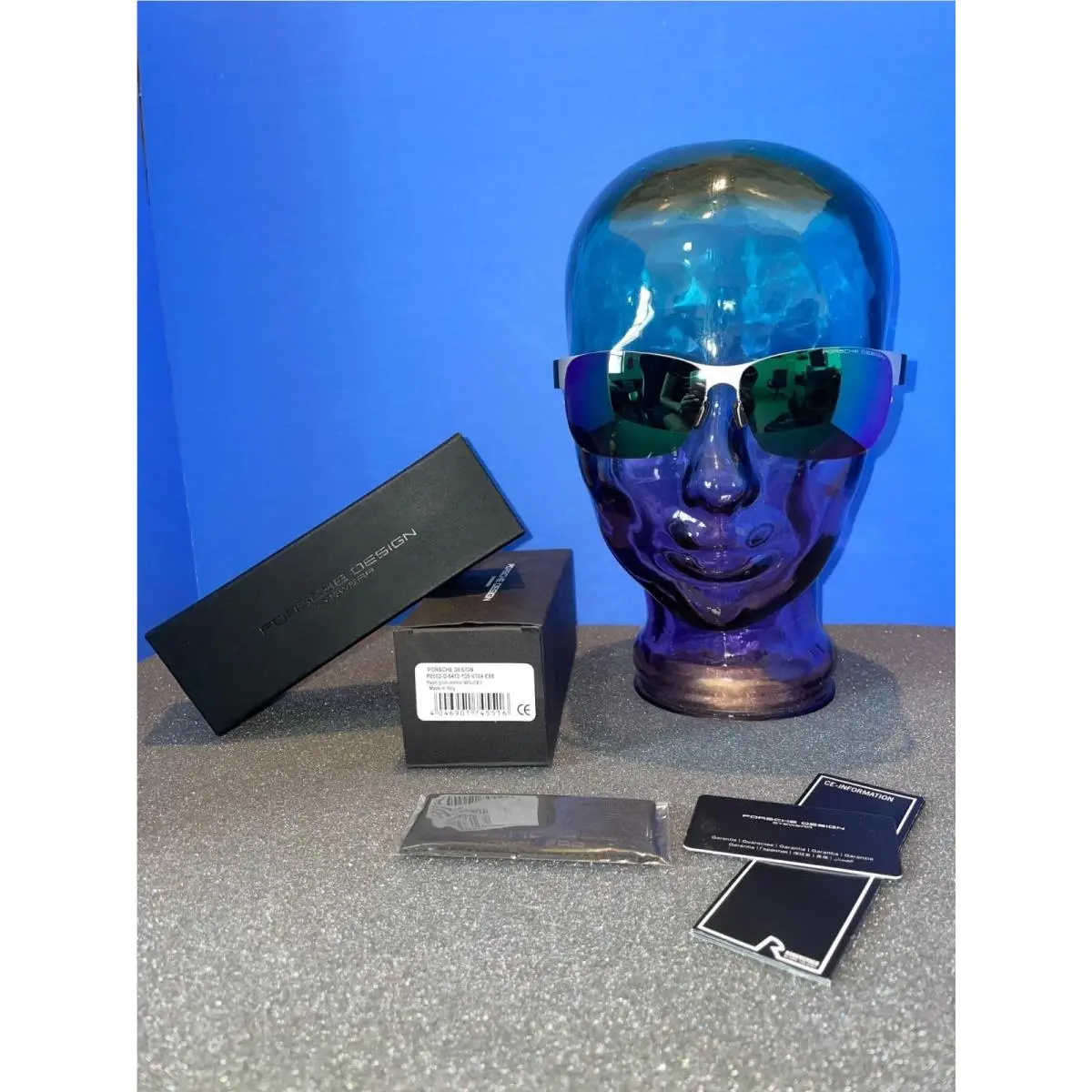 Design Eyeglasses P`8233 B Rimless Silver Blue Frames by Porsche