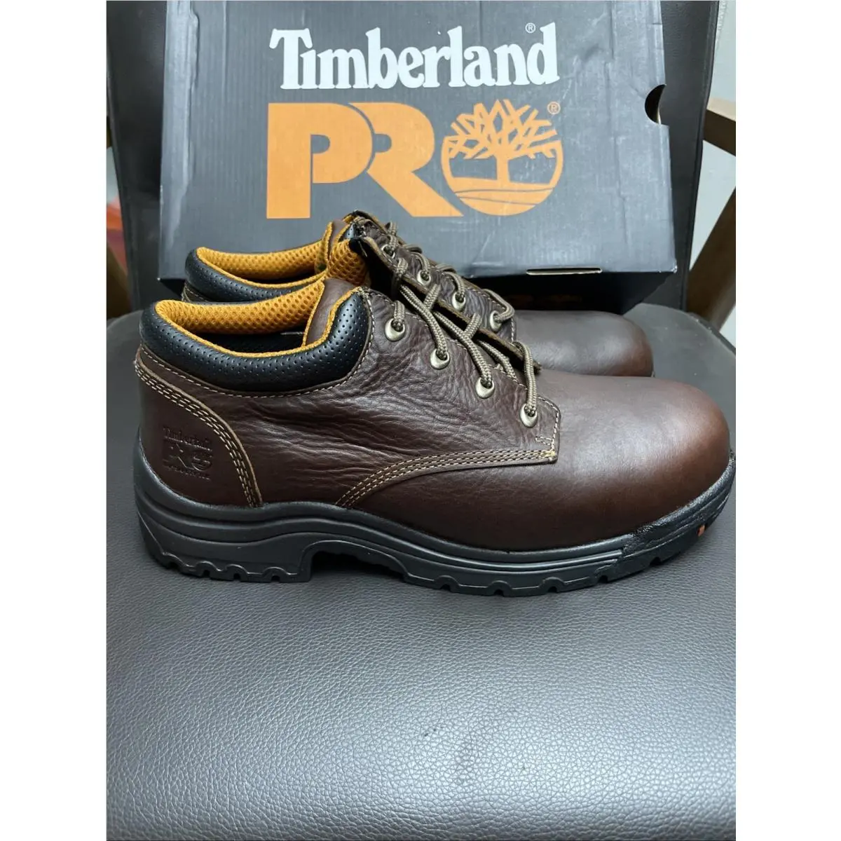 Timberland Pro Titan Oxford Safety Toe Brown Men`s Size 9 M Work Shoes 47028
