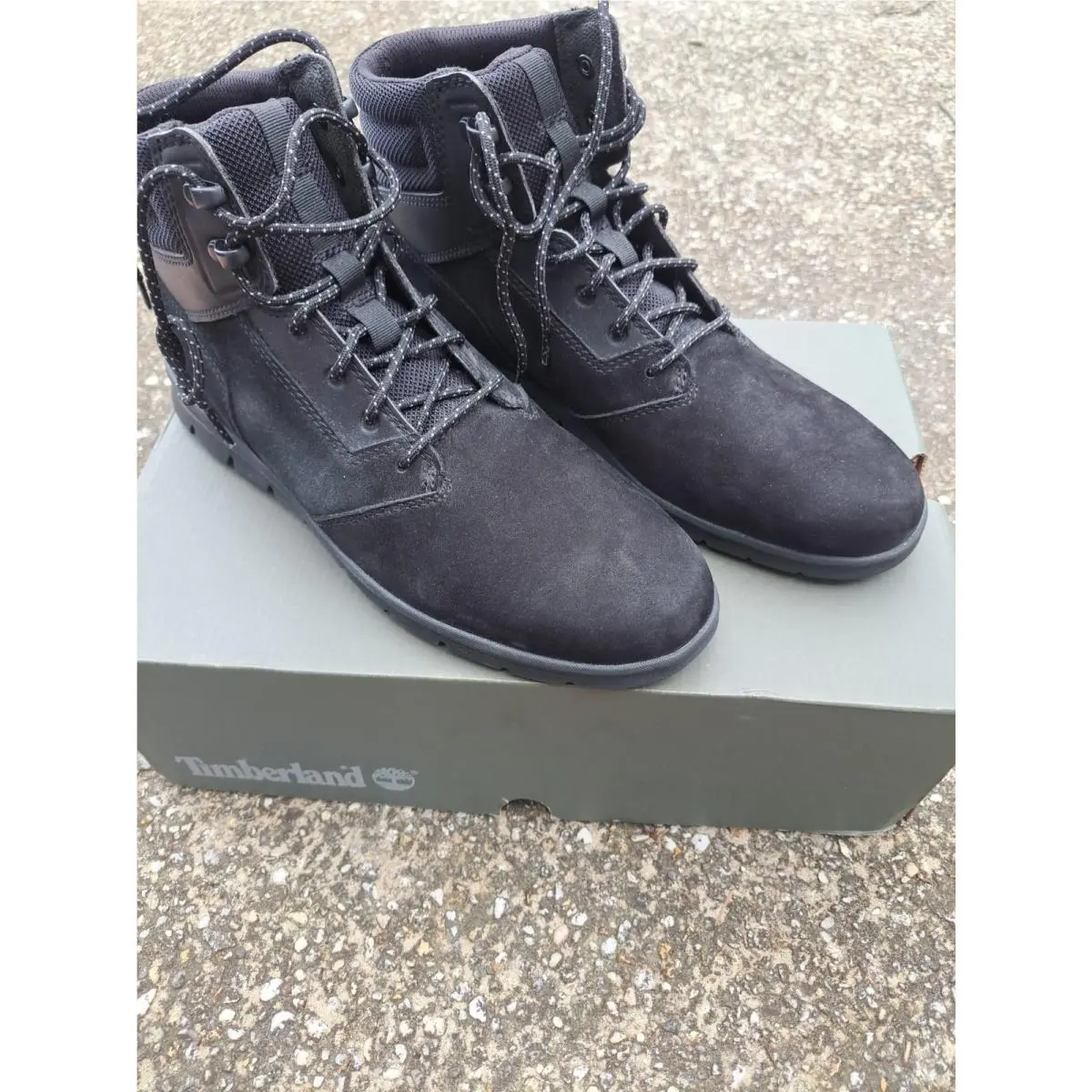 Timberland Suede Graydon Sneaker Boots Black Nubuck Mens Size 8 Tboa1zrr015