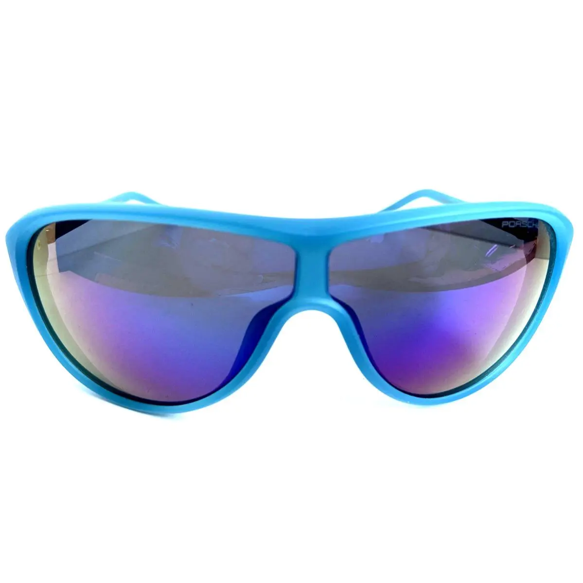 Porsche Design P 8598 B Green Blue Oversized Shield Men`s Women`s Sunglasses - Frame: Blue, Lens: Gray