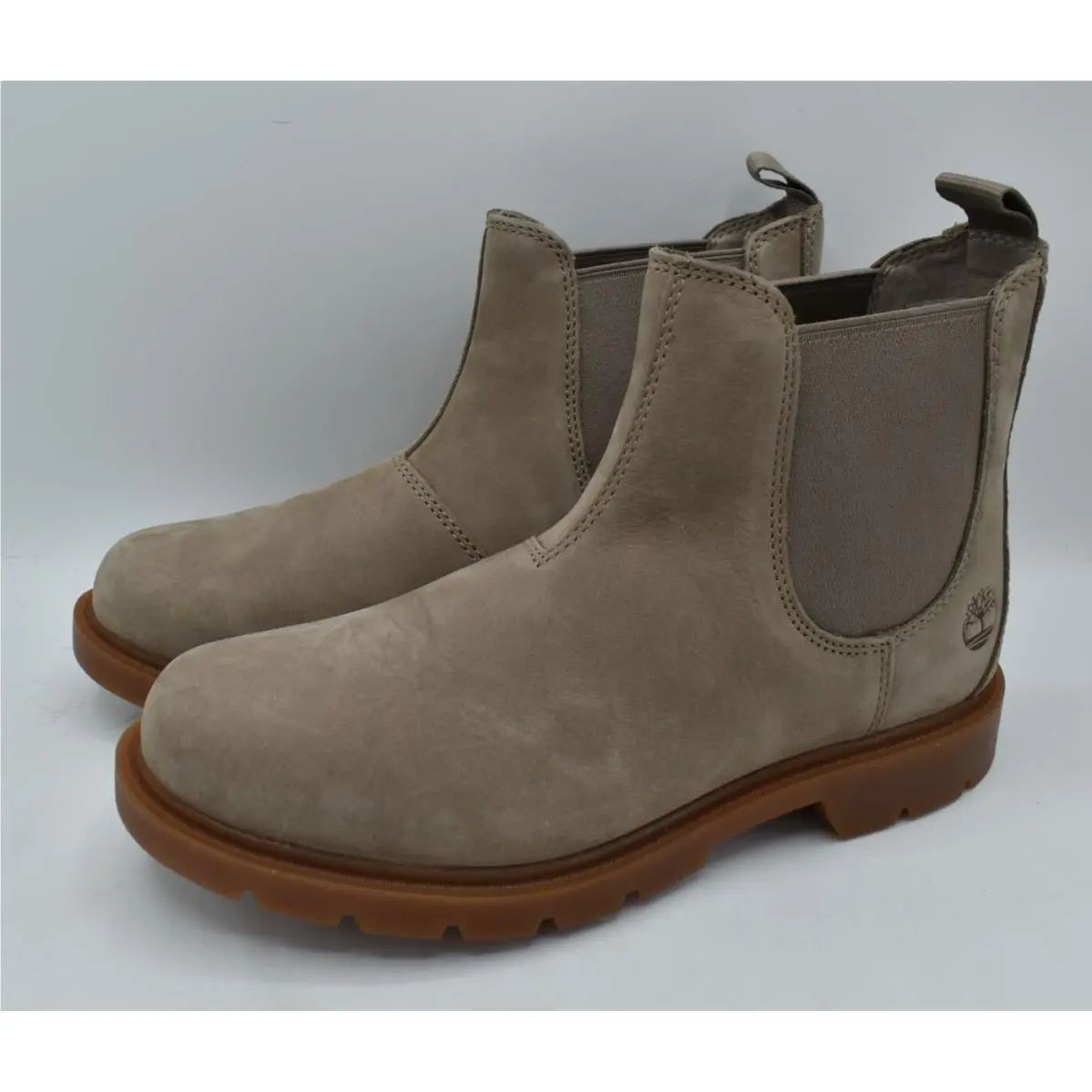 Timberland Womens Size 8.5 Linden Woods Taupe Gray Nubuck Chelsea Boots Shoes
