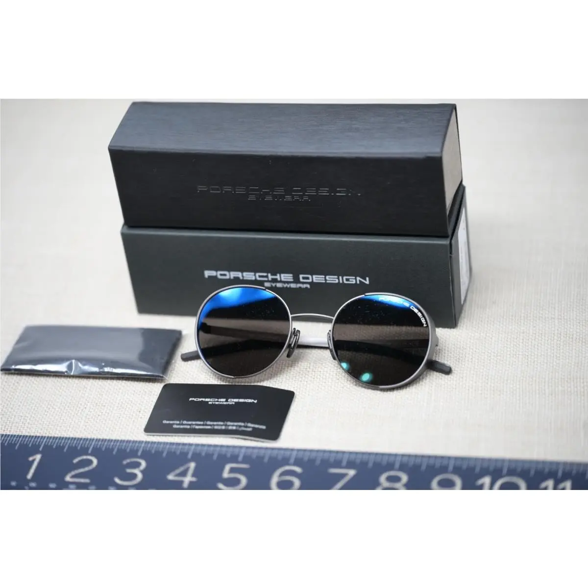Design Sidewall P`8674 Mirror Blue Round Metal Sunglasses by Porsche