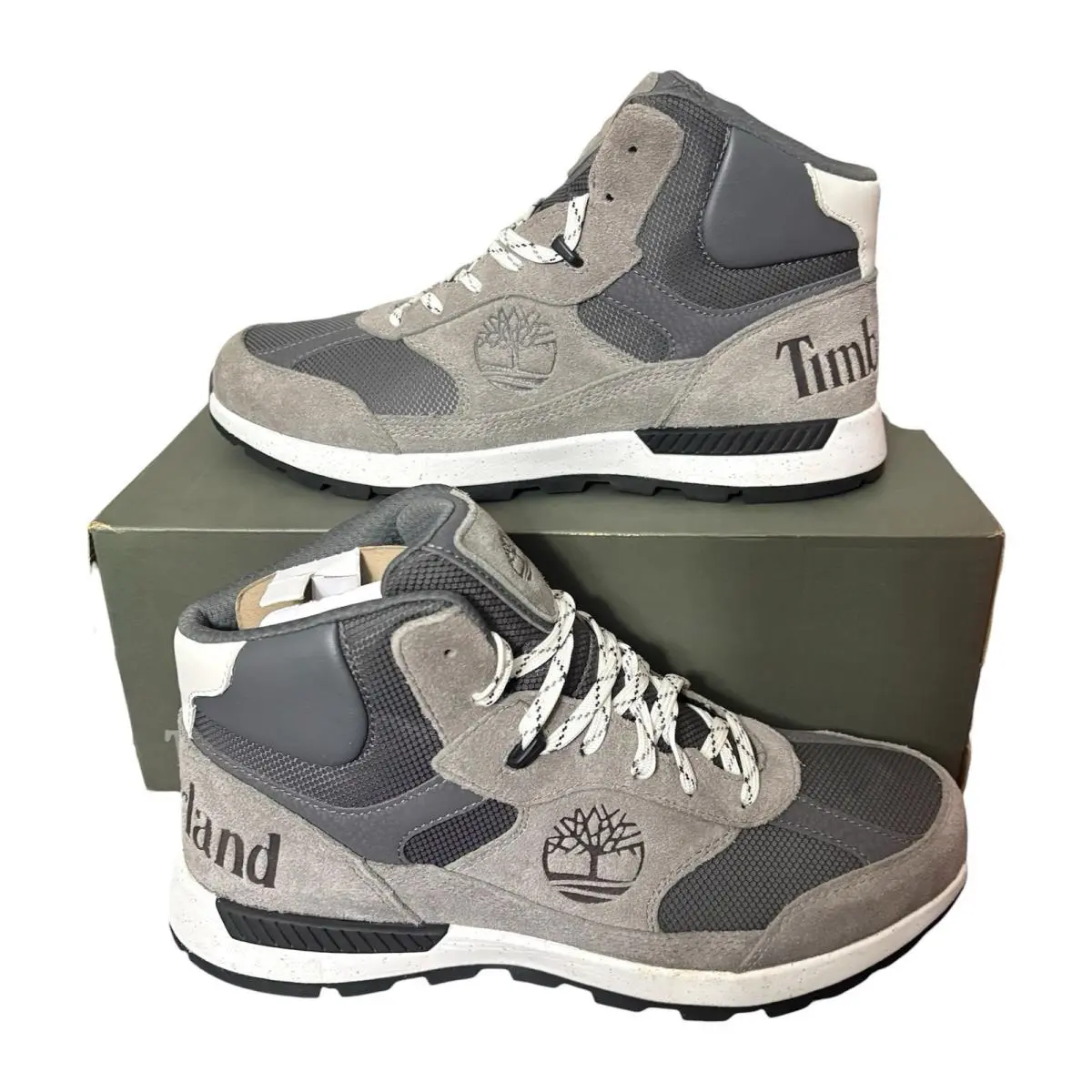 Men’s Timberland Field Trekker Mid Hiker Medium Grey Suede Sz 12 TB0A2DCG-F49