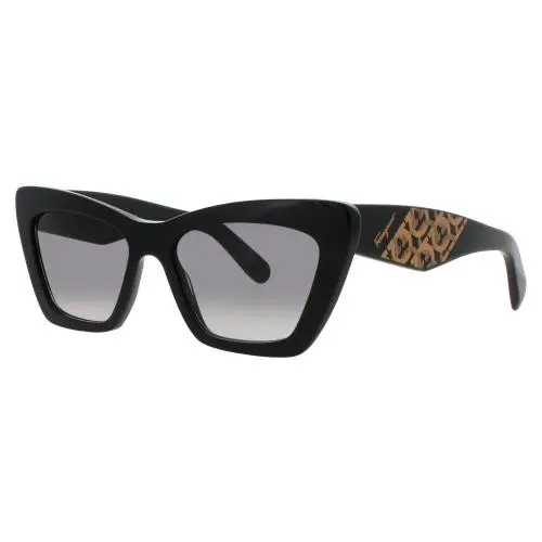 SF SF1081SCP 001 Sunglasses Black Frame Grey Lenses 55 mm by Salvatore Ferragamo