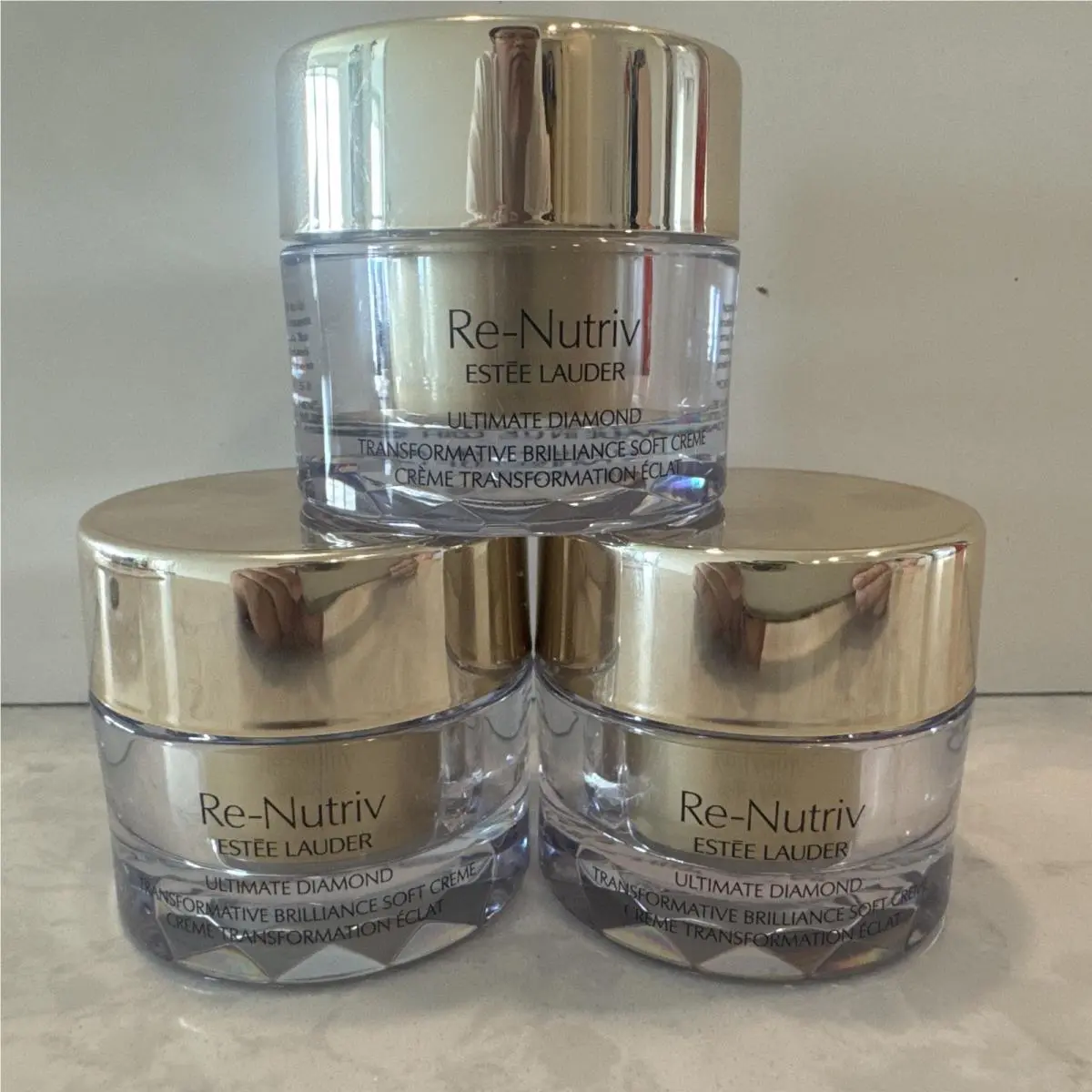 3 Estee Lauder Re-nutriv Ultimate Diamond Transformative Soft Cream 15 ml Each