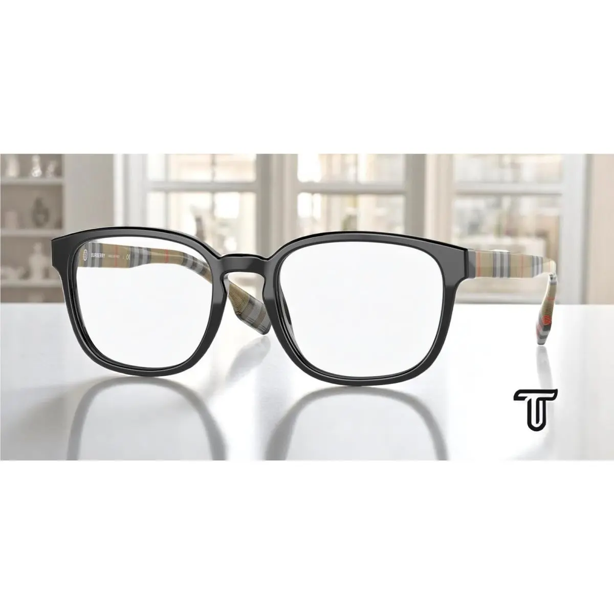 Burberry Edison BE2344 3952 Black Demo Lens 53 mm Men`s Eyeglasses