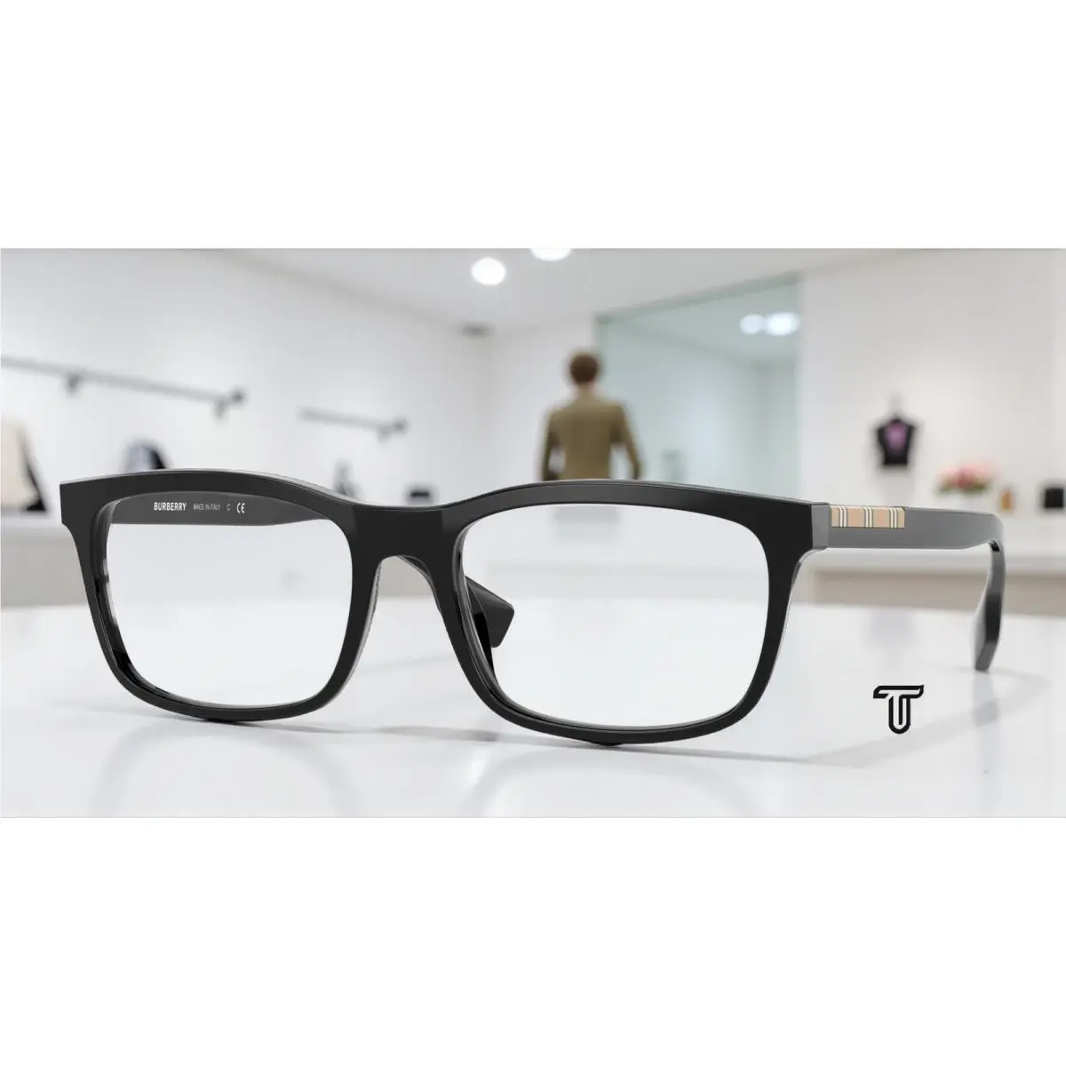 Burberry BE2334 3001 Black Demo Lens 55 mm Men`s Eyeglasses