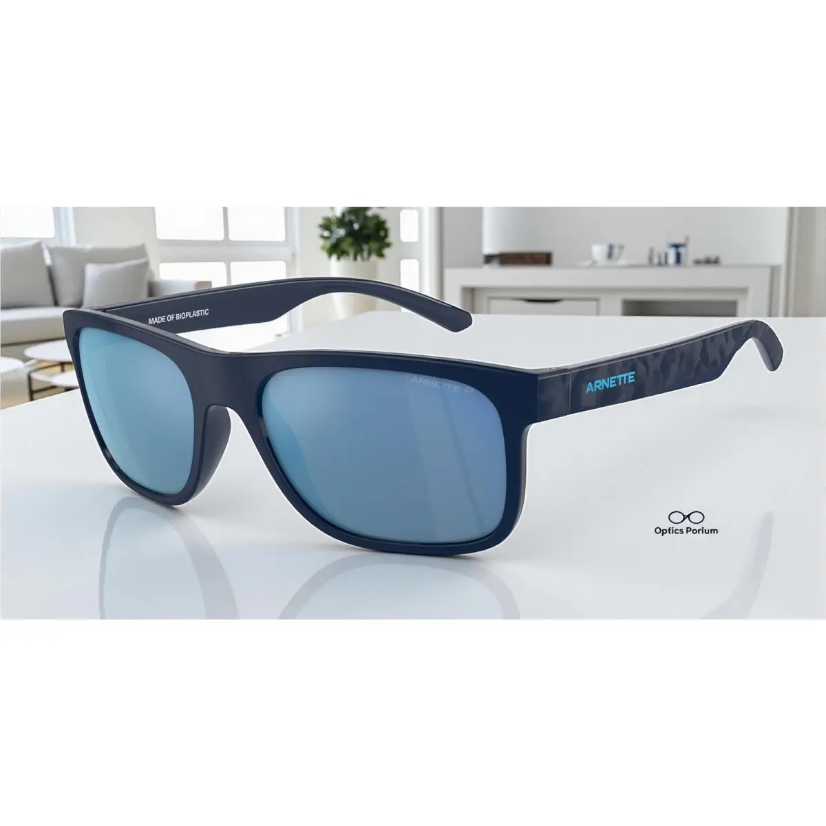 AN4341 275422 Khim Dk Blue Grey Mirror Polarized 56 mm Men`s Sunglasses by Arnette