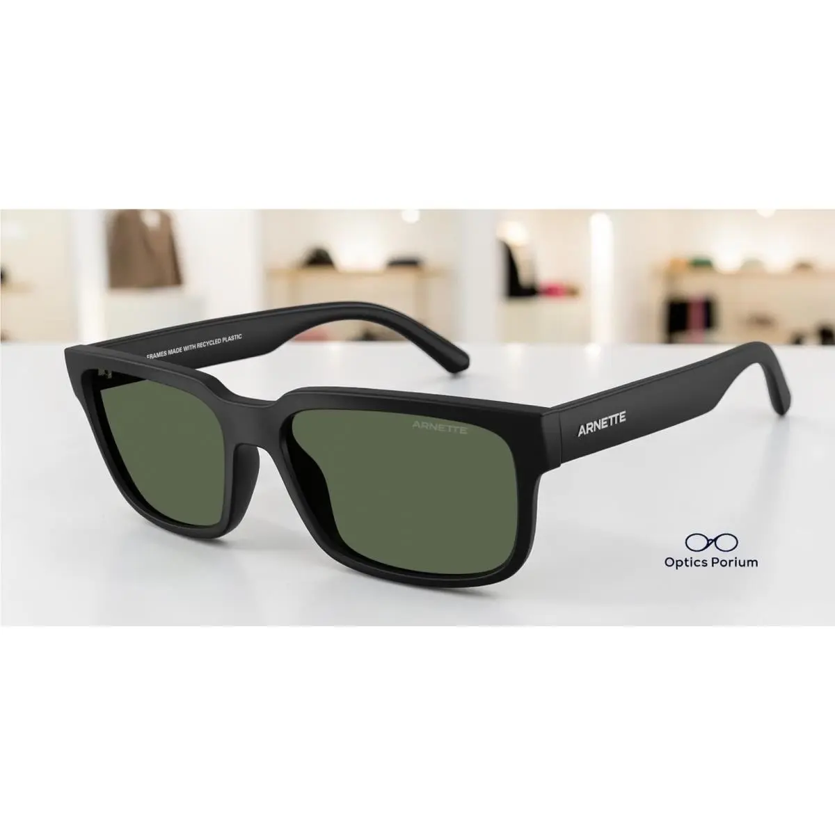 AN4362 29009A Twister Matte Black Green Polarized 57 mm Men`s Sunglasses by Arnette