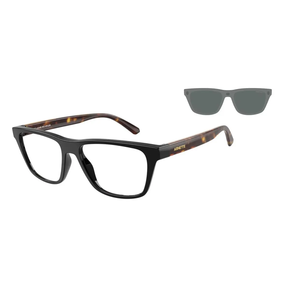 AN4376 30451W Black Clear 55 mm Men`s Sunglasses by Arnette