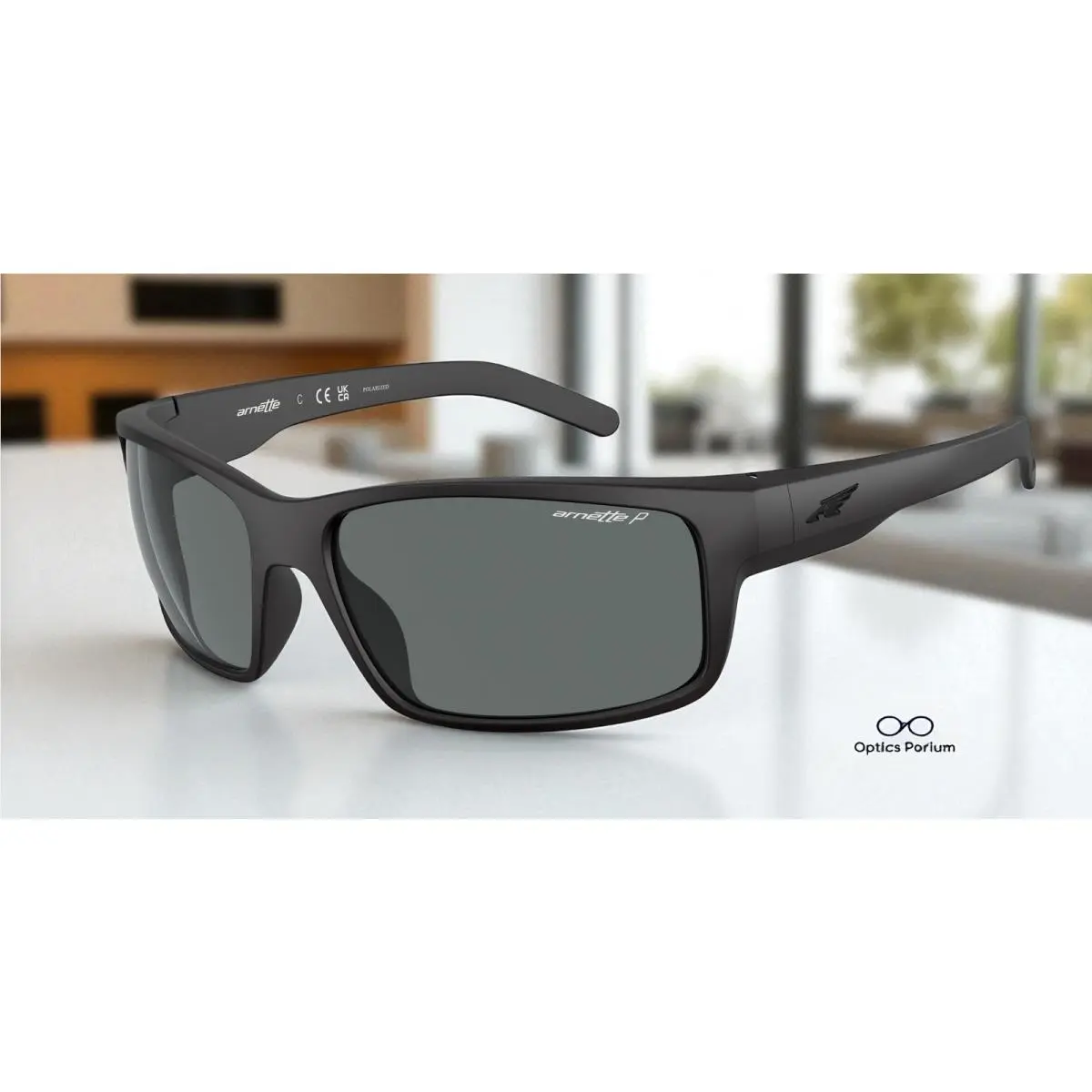 AN4202 447 81 Fastball Fuzzy Black Polarized Gray 62 mm Men`s Sunglasses by Arnette
