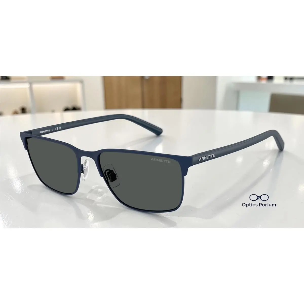 AN3094 749 87 Hampere Matte Blue Dark Grey 58 mm Men`s Sunglasses by Arnette
