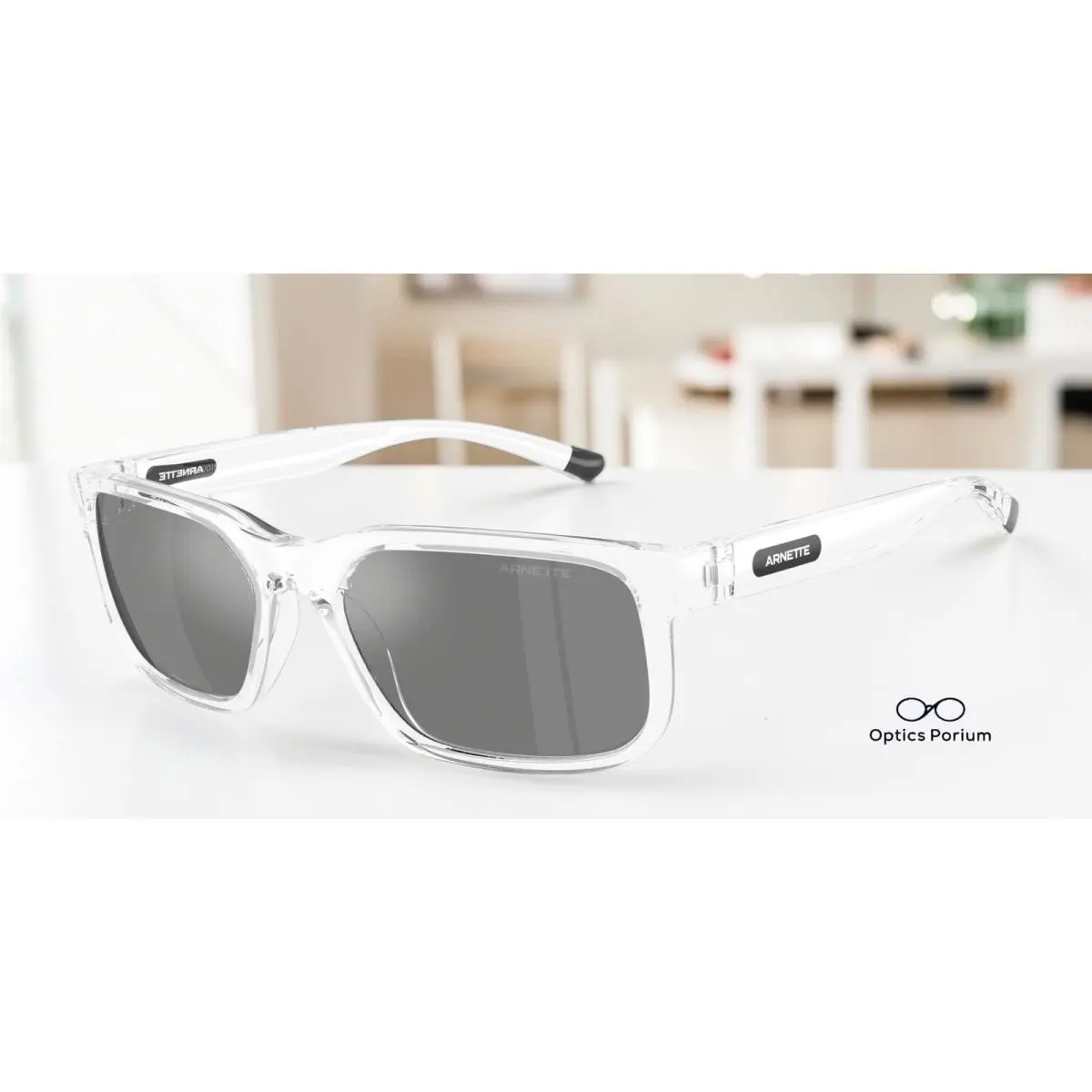 Arnette AN4372 27556G Crystal Grey Mirror Silver 57 mm Men`s Sunglasses