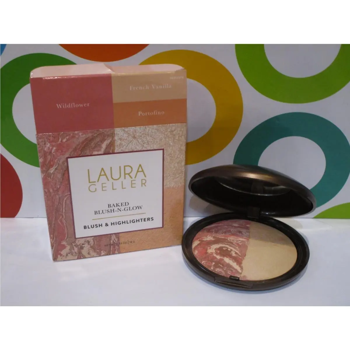 Laura ~ Baked Blush N Glow Wildflower/french Vanilla/portofino ~ Geller Baked Blush N Glow Wildflower/french Vanilla/portofino 0.63 OZ by Laura Geller