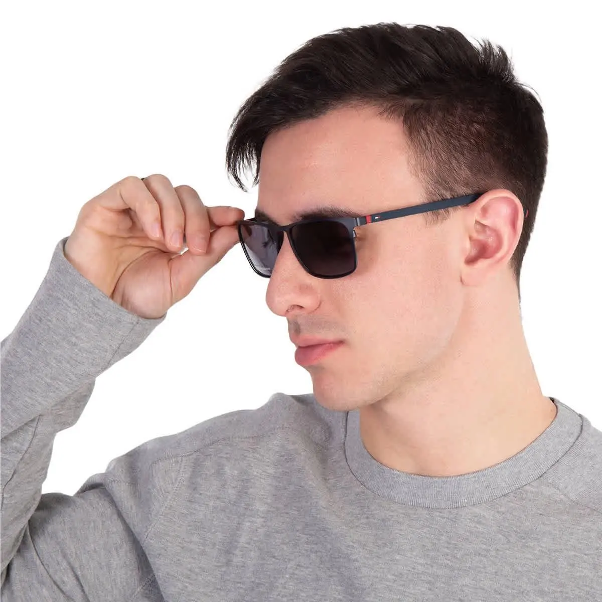 Grey Rectangular Men`s Sunglasses TH 1716/S 0WIR/IR 57 by Tommy Hilfiger