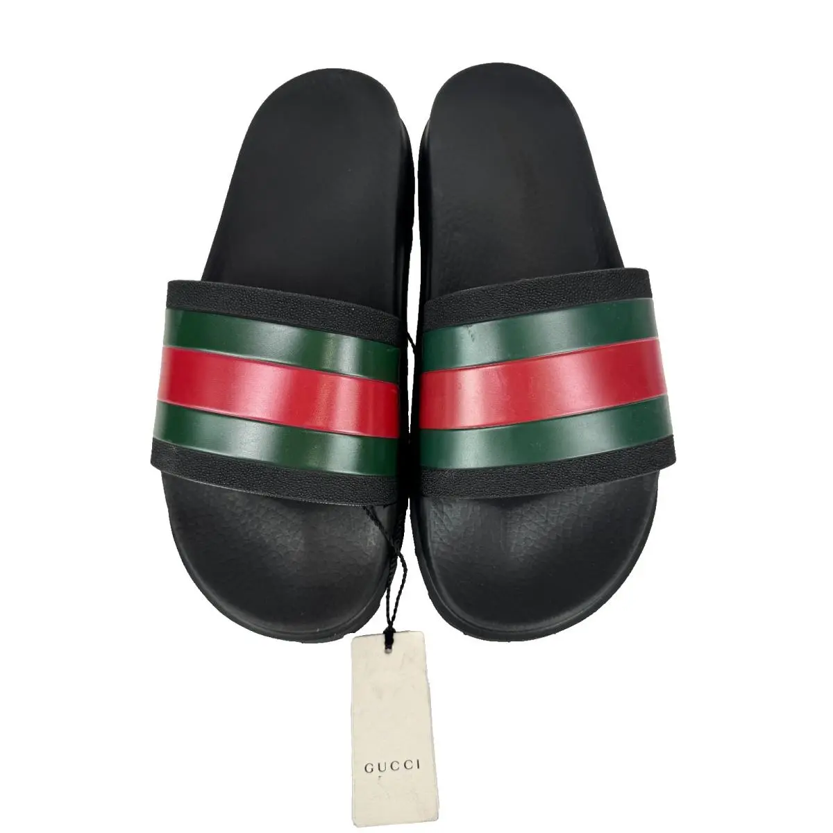 Black Web Rubber Pool Slides 6.5 US 6 UK 40 EU Sandals Shoes by Gucci